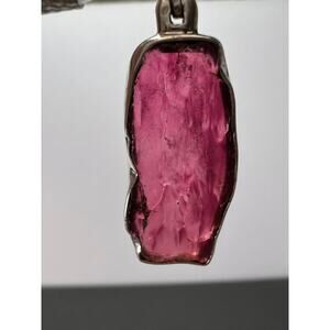 NEW Rubellite pink tourmaline sterling silver pendant 2.71 grams